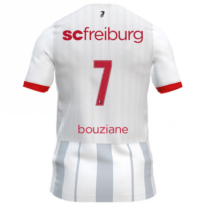 Kids Football Chiara Bouziane #7 White Grey Away Jersey 2024/25 T-Shirt Australia