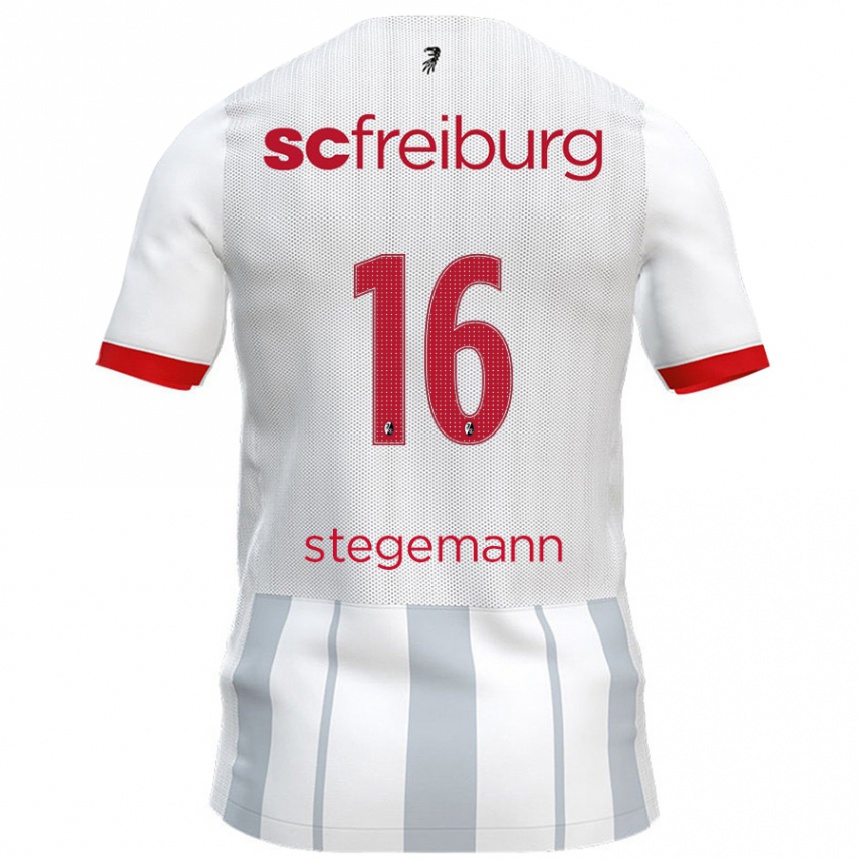 Kids Football Greta Stegemann #16 White Grey Away Jersey 2024/25 T-Shirt Australia