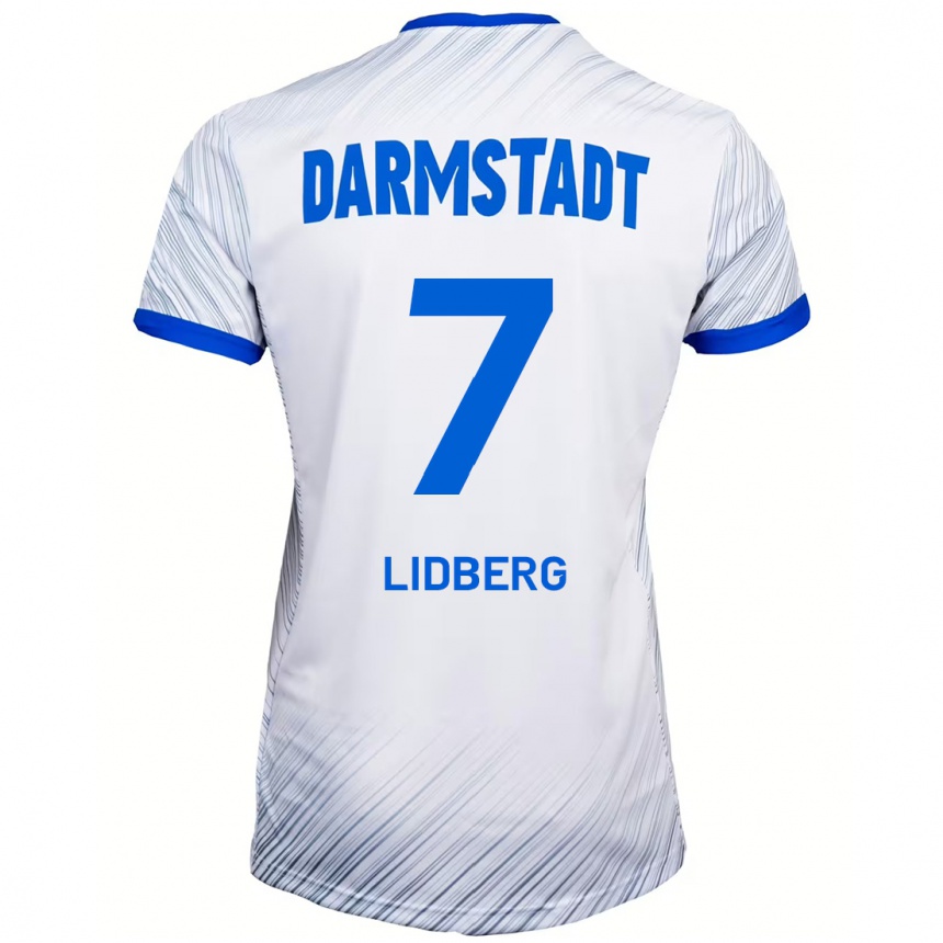 Kids Football Isac Lidberg #7 White Blue Away Jersey 2024/25 T-Shirt Australia