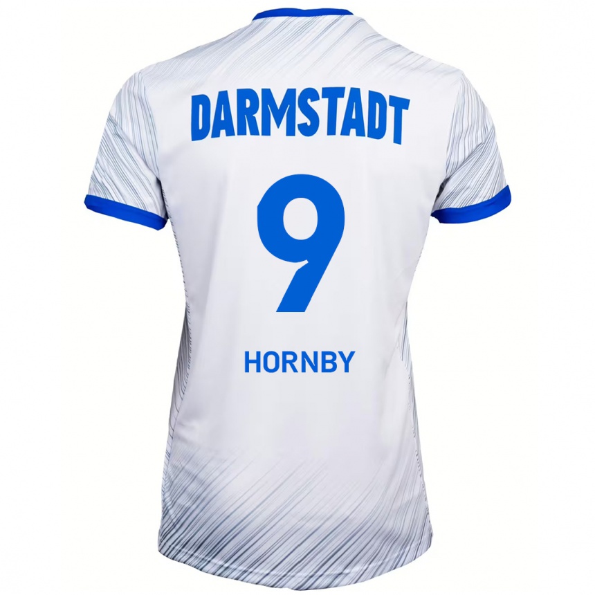 Kids Football Fraser Hornby #9 White Blue Away Jersey 2024/25 T-Shirt Australia