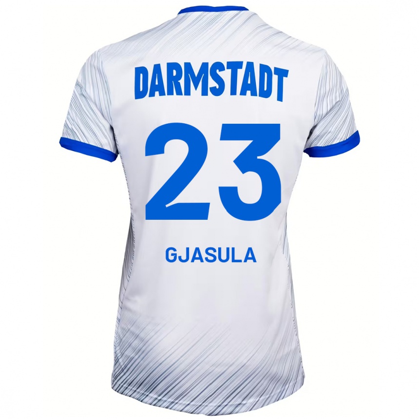 Kids Football Klaus Gjasula #23 White Blue Away Jersey 2024/25 T-Shirt Australia