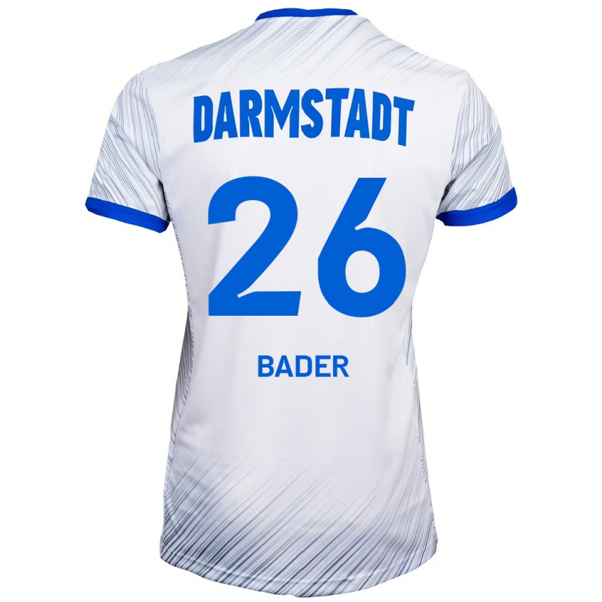 Kids Football Matthias Bader #26 White Blue Away Jersey 2024/25 T-Shirt Australia