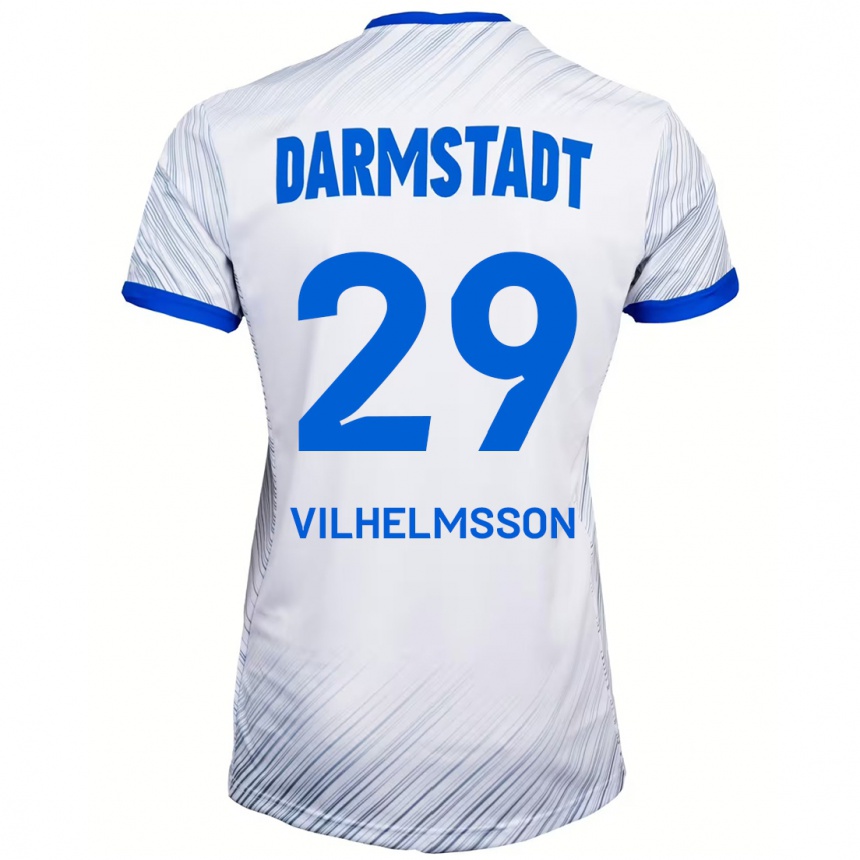 Kids Football Oscar Vilhelmsson #29 White Blue Away Jersey 2024/25 T-Shirt Australia