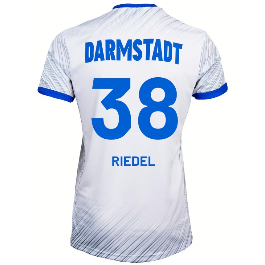 Kids Football Clemens Riedel #38 White Blue Away Jersey 2024/25 T-Shirt Australia