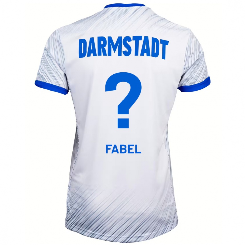 Kids Football Lukas Fabel #0 White Blue Away Jersey 2024/25 T-Shirt Australia