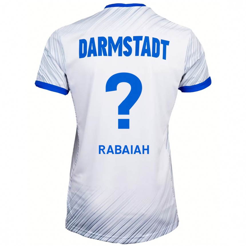 Kids Football Ali Rabaiah #0 White Blue Away Jersey 2024/25 T-Shirt Australia