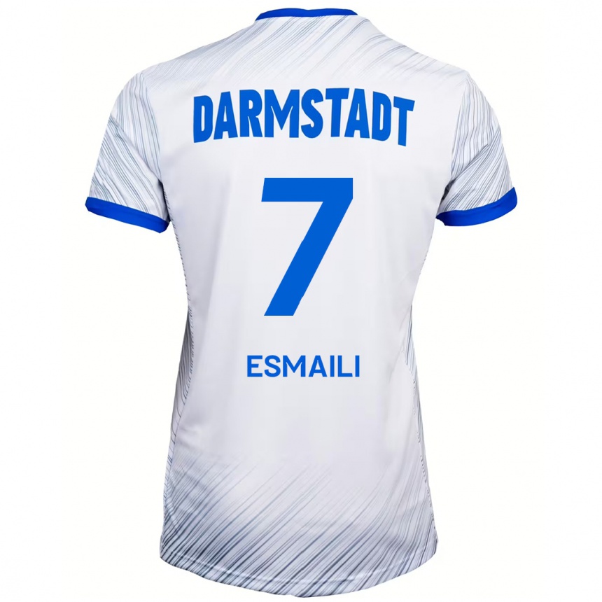 Kids Football Ali Esmaili #7 White Blue Away Jersey 2024/25 T-Shirt Australia