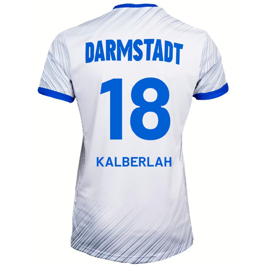 Kids Football Simon Kalberlah #18 White Blue Away Jersey 2024/25 T-Shirt Australia