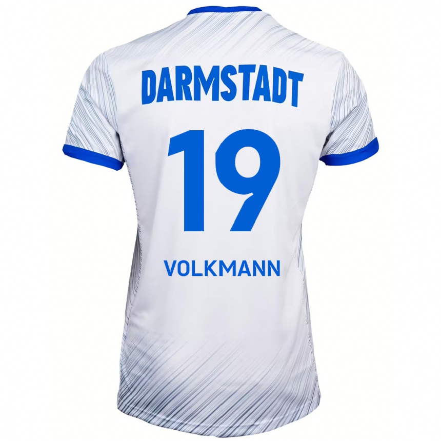 Kids Football Japhet Volkmann #19 White Blue Away Jersey 2024/25 T-Shirt Australia