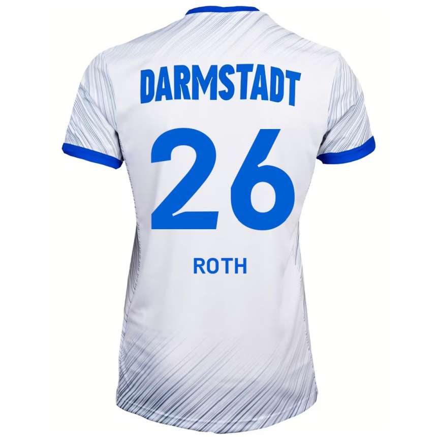 Kids Football Maximilian Roth #26 White Blue Away Jersey 2024/25 T-Shirt Australia