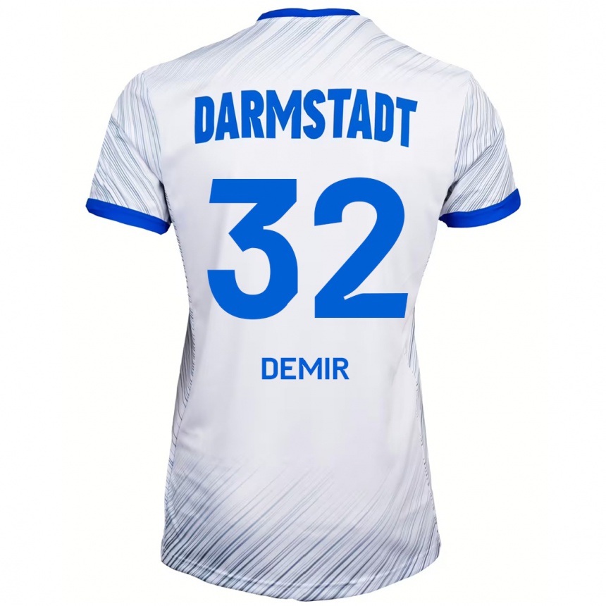 Kids Football Lean Demir #32 White Blue Away Jersey 2024/25 T-Shirt Australia