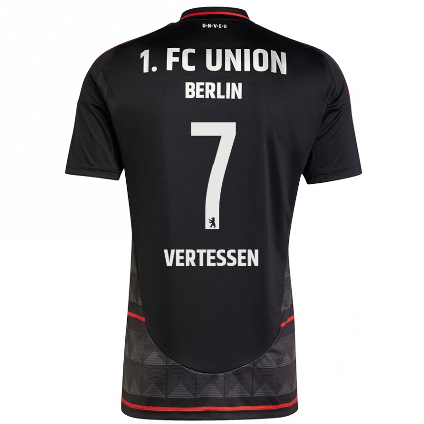 Kids Football Yorbe Vertessen #7 Black Away Jersey 2024/25 T-Shirt Australia