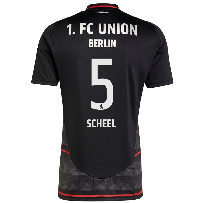 Kids Football Luca Scheel #5 Black Away Jersey 2024/25 T-Shirt Australia