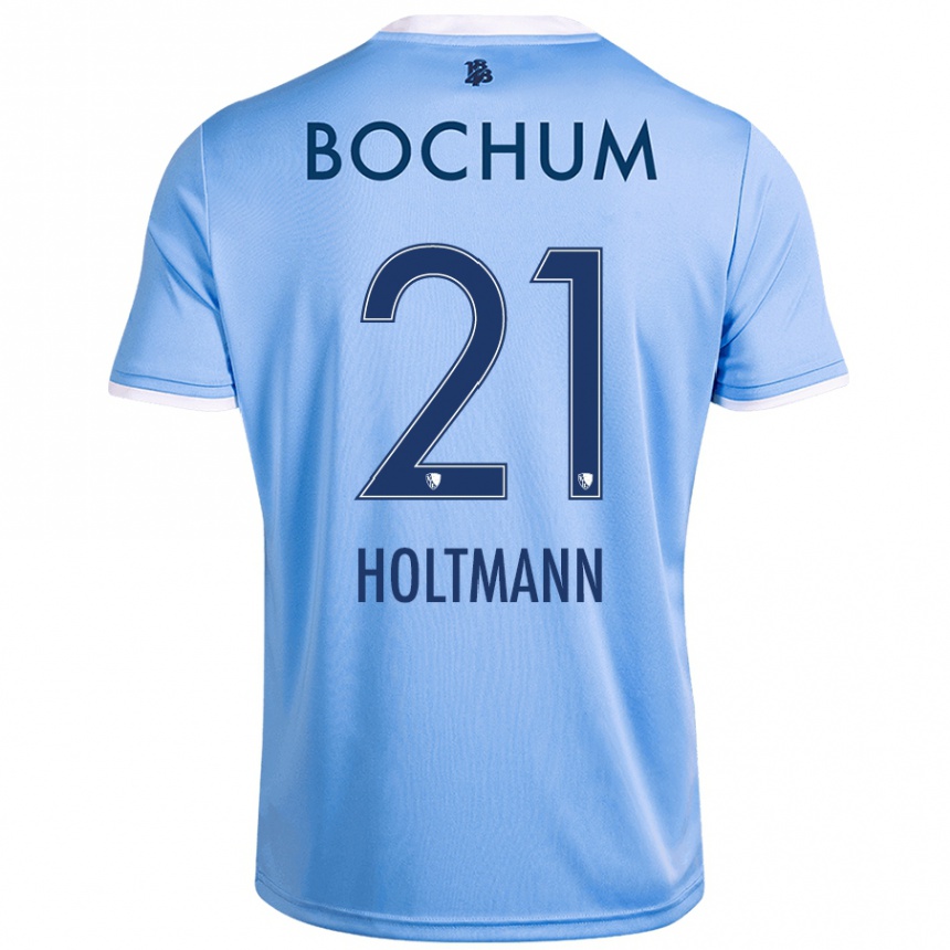 Kids Football Gerrit Holtmann #21 Sky Blue Away Jersey 2024/25 T-Shirt Australia