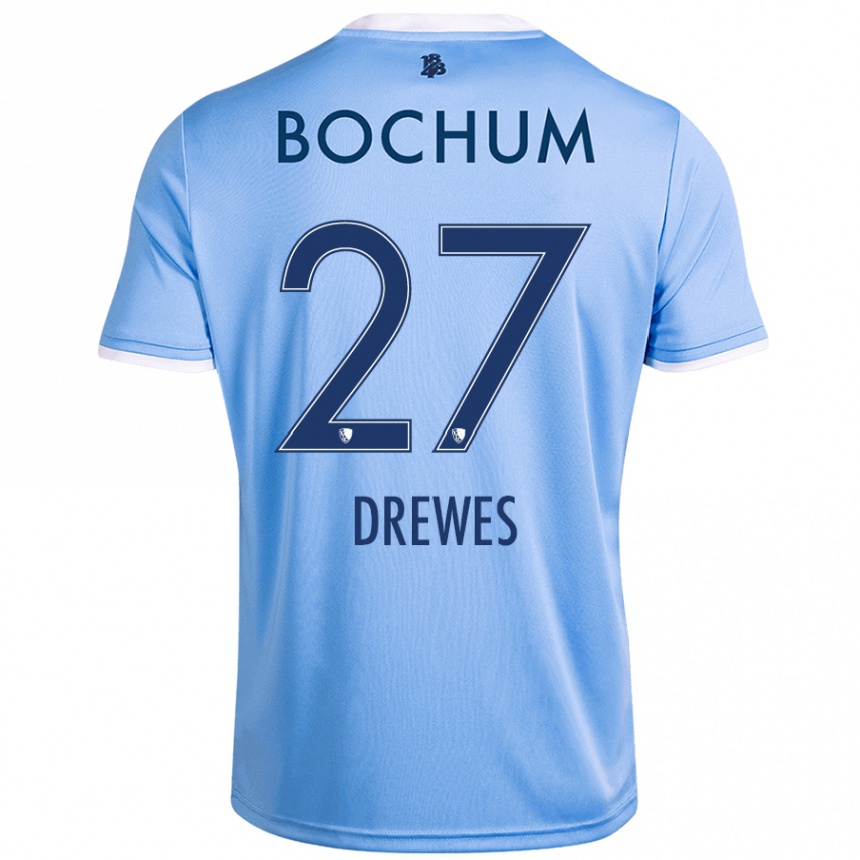 Kids Football Patrick Drewes #27 Sky Blue Away Jersey 2024/25 T-Shirt Australia