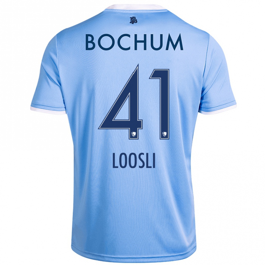 Kids Football Noah Loosli #41 Sky Blue Away Jersey 2024/25 T-Shirt Australia