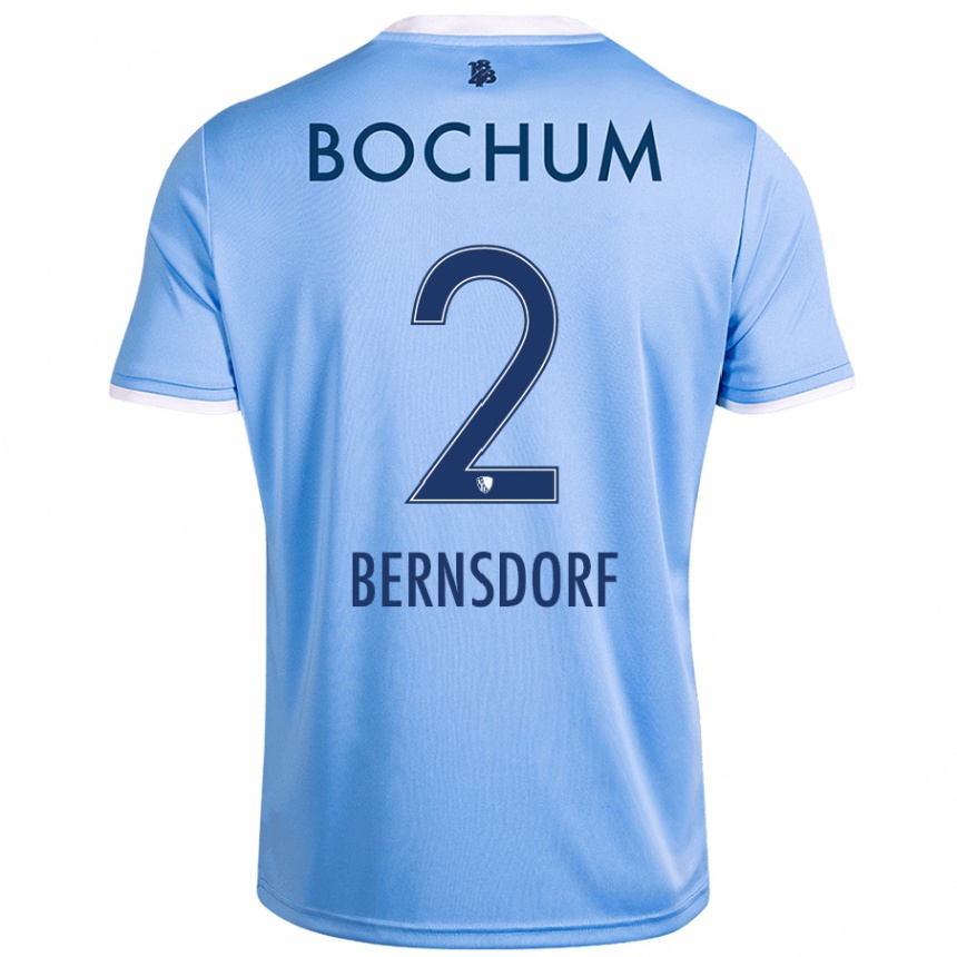 Kids Football Luca Bernsdorf #2 Sky Blue Away Jersey 2024/25 T-Shirt Australia