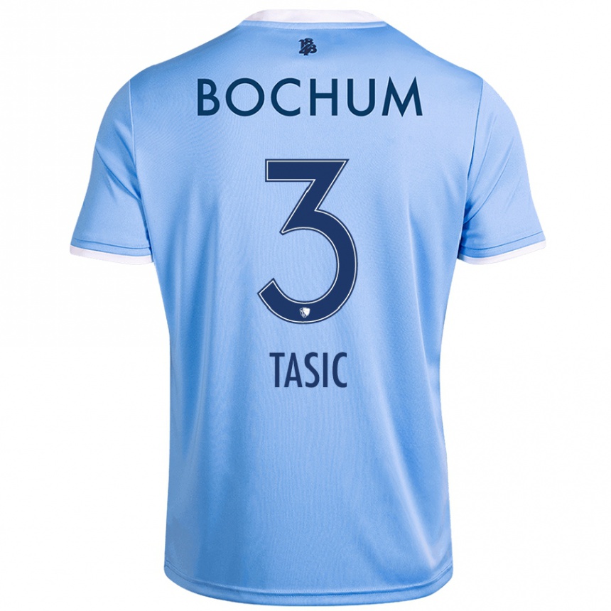 Kids Football Stevan Tasic #3 Sky Blue Away Jersey 2024/25 T-Shirt Australia