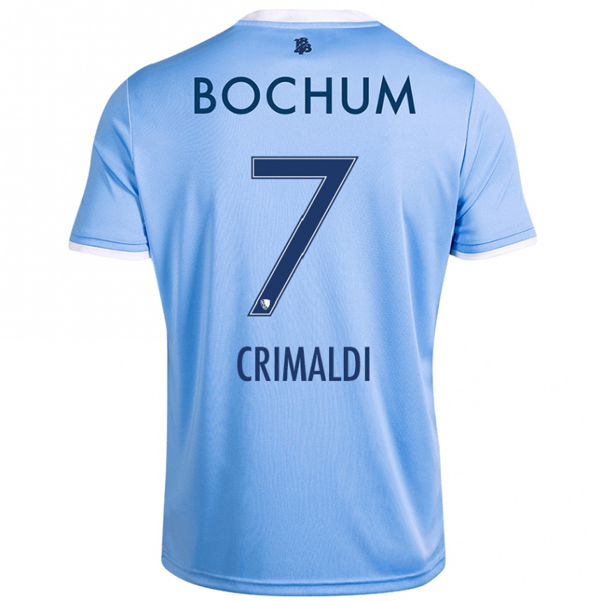 Kids Football Alessandro Crimaldi #7 Sky Blue Away Jersey 2024/25 T-Shirt Australia