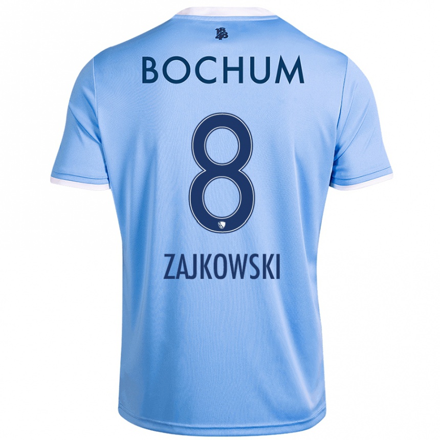 Kids Football Cedric Zajkowski #8 Sky Blue Away Jersey 2024/25 T-Shirt Australia