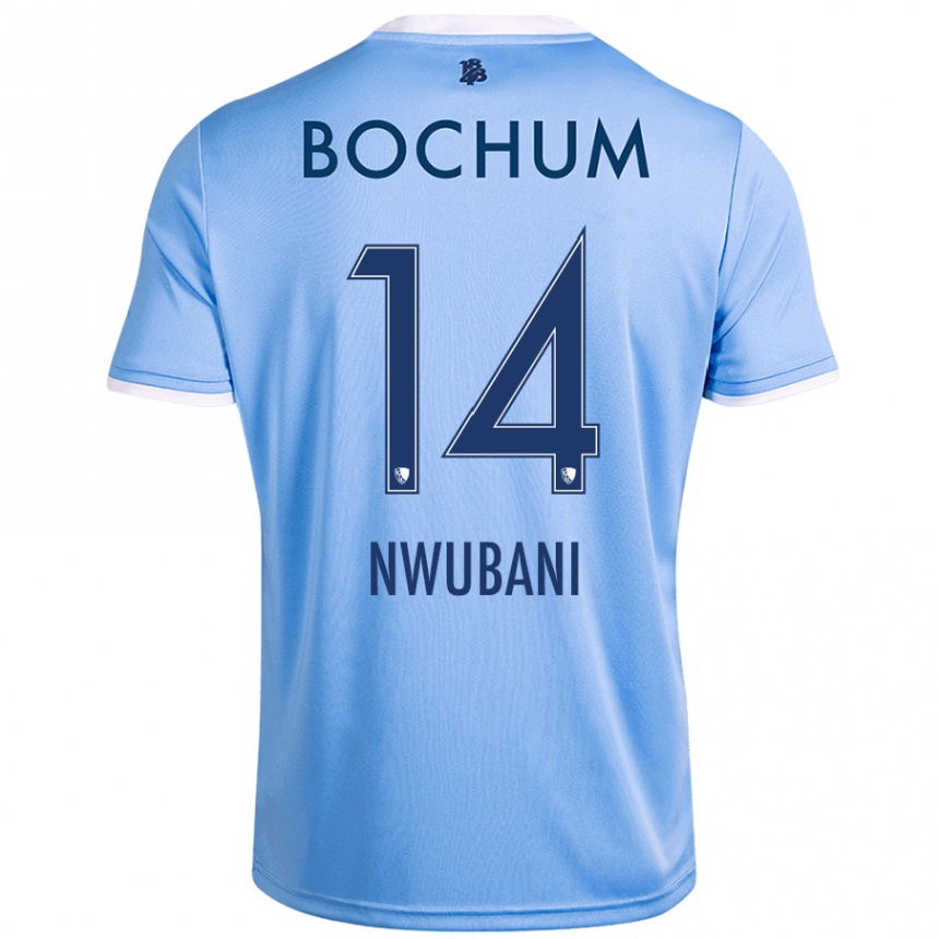 Kids Football Keleb Nwubani #14 Sky Blue Away Jersey 2024/25 T-Shirt Australia