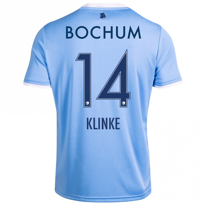 Kids Football Niklas Klinke #14 Sky Blue Away Jersey 2024/25 T-Shirt Australia