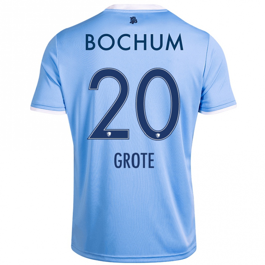 Kids Football Dennis Grote #20 Sky Blue Away Jersey 2024/25 T-Shirt Australia