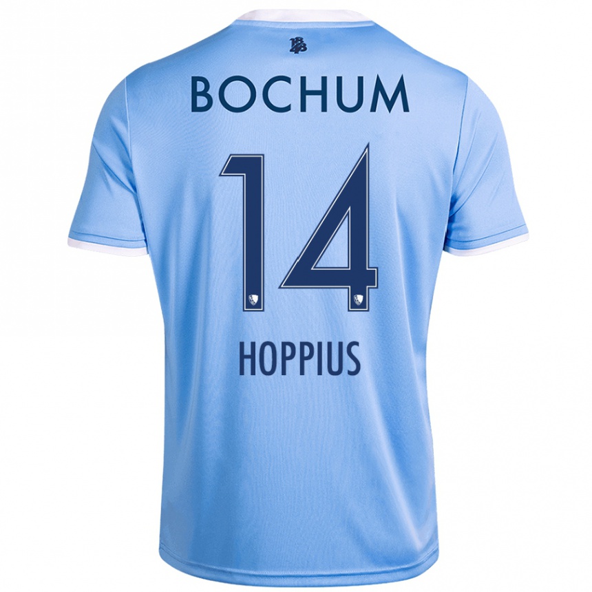 Kids Football Dörthe Hoppius #14 Sky Blue Away Jersey 2024/25 T-Shirt Australia