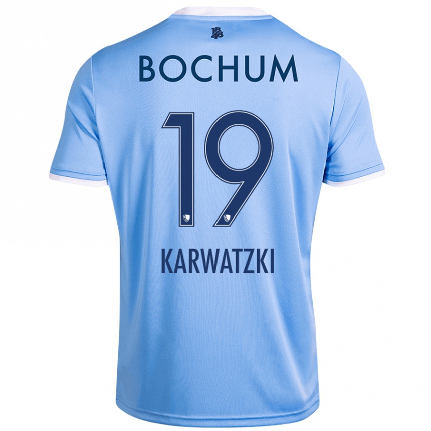 Kids Football Lucy Karwatzki #19 Sky Blue Away Jersey 2024/25 T-Shirt Australia