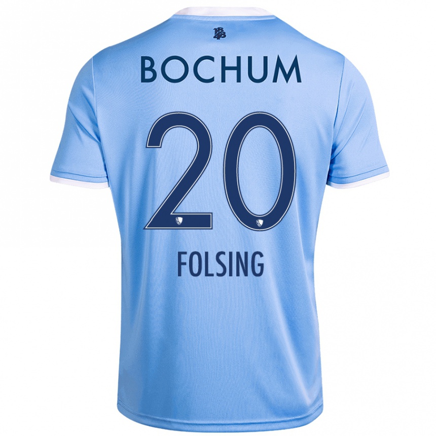 Kids Football Amelie Fölsing #20 Sky Blue Away Jersey 2024/25 T-Shirt Australia