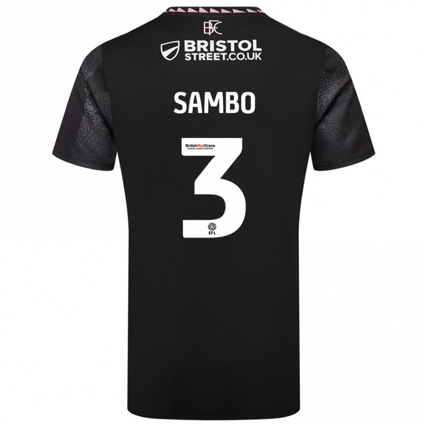 Kids Football Shurandy Sambo #3 Black Away Jersey 2024/25 T-Shirt Australia