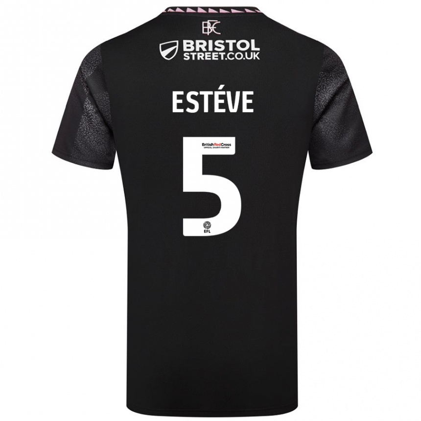 Kids Football Maxime Estève #5 Black Away Jersey 2024/25 T-Shirt Australia