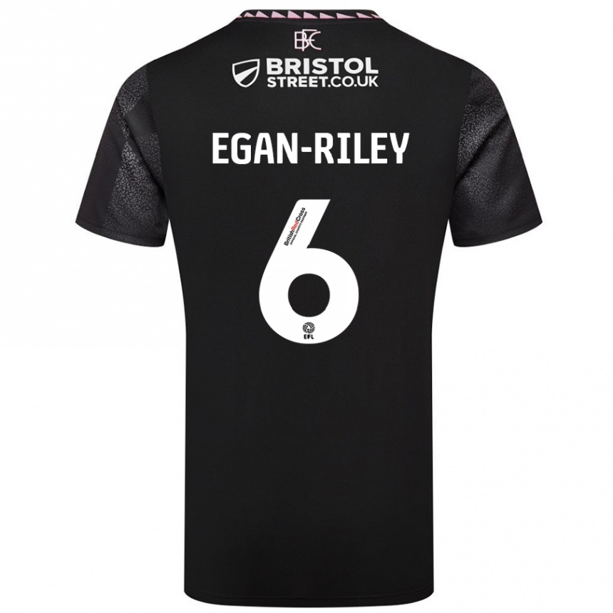 Kids Football Cj Egan-Riley #6 Black Away Jersey 2024/25 T-Shirt Australia