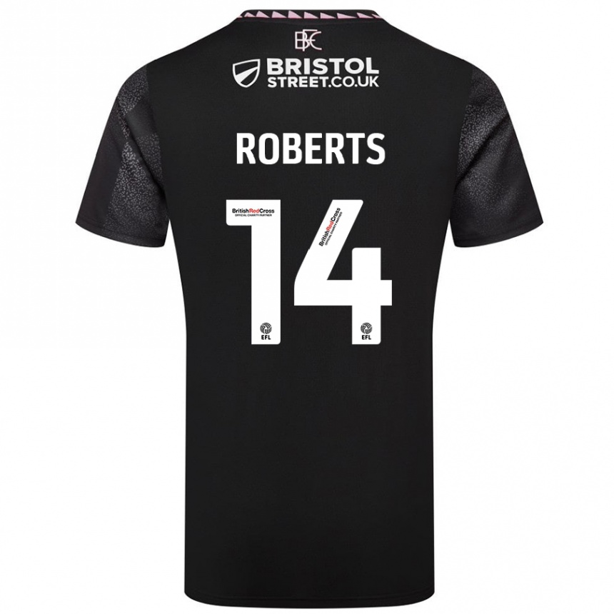 Kids Football Connor Roberts #14 Black Away Jersey 2024/25 T-Shirt Australia