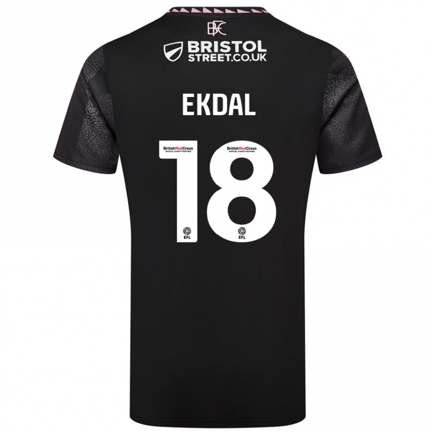 Kids Football Hjalmar Ekdal #18 Black Away Jersey 2024/25 T-Shirt Australia