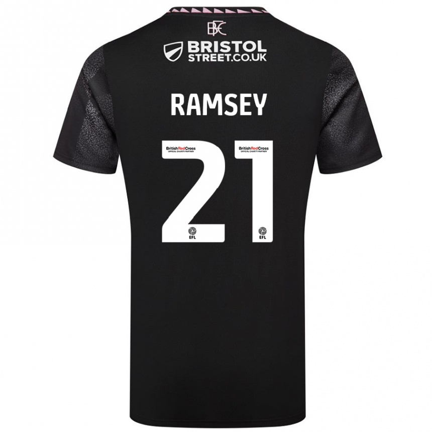 Kids Football Aaron Ramsey #21 Black Away Jersey 2024/25 T-Shirt Australia