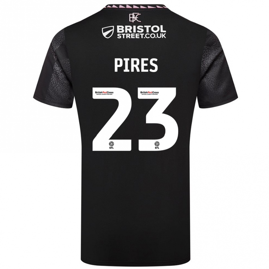 Kids Football Lucas Pires #23 Black Away Jersey 2024/25 T-Shirt Australia