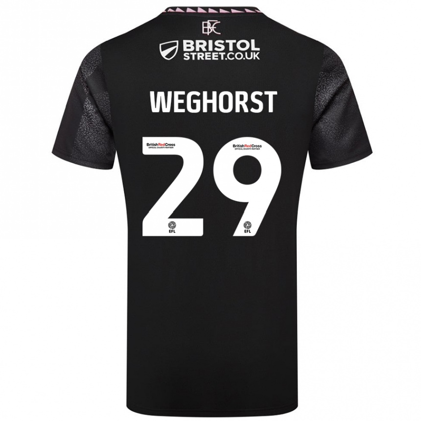 Kids Football Wout Weghorst #29 Black Away Jersey 2024/25 T-Shirt Australia