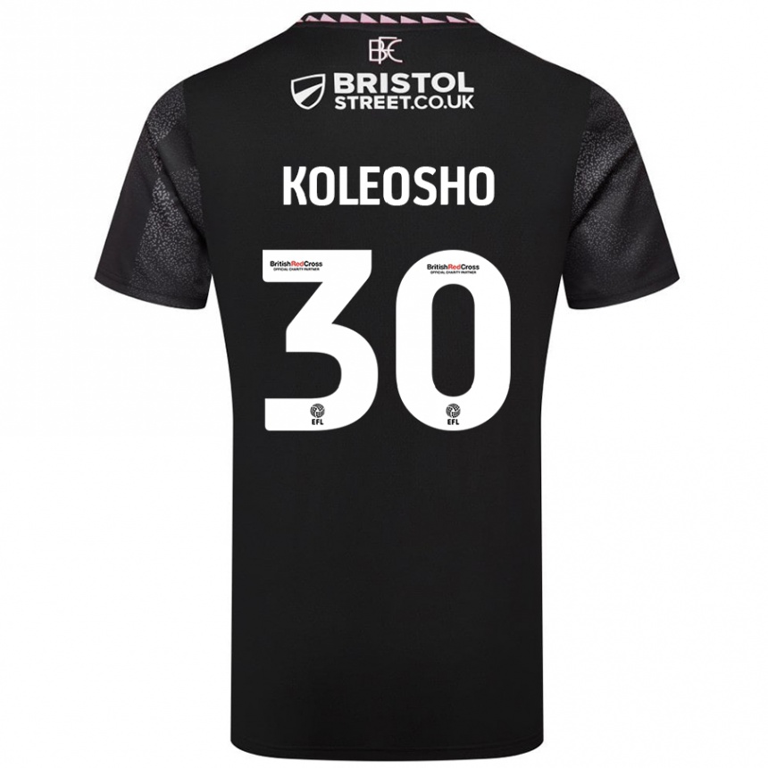 Kids Football Luca Koleosho #30 Black Away Jersey 2024/25 T-Shirt Australia