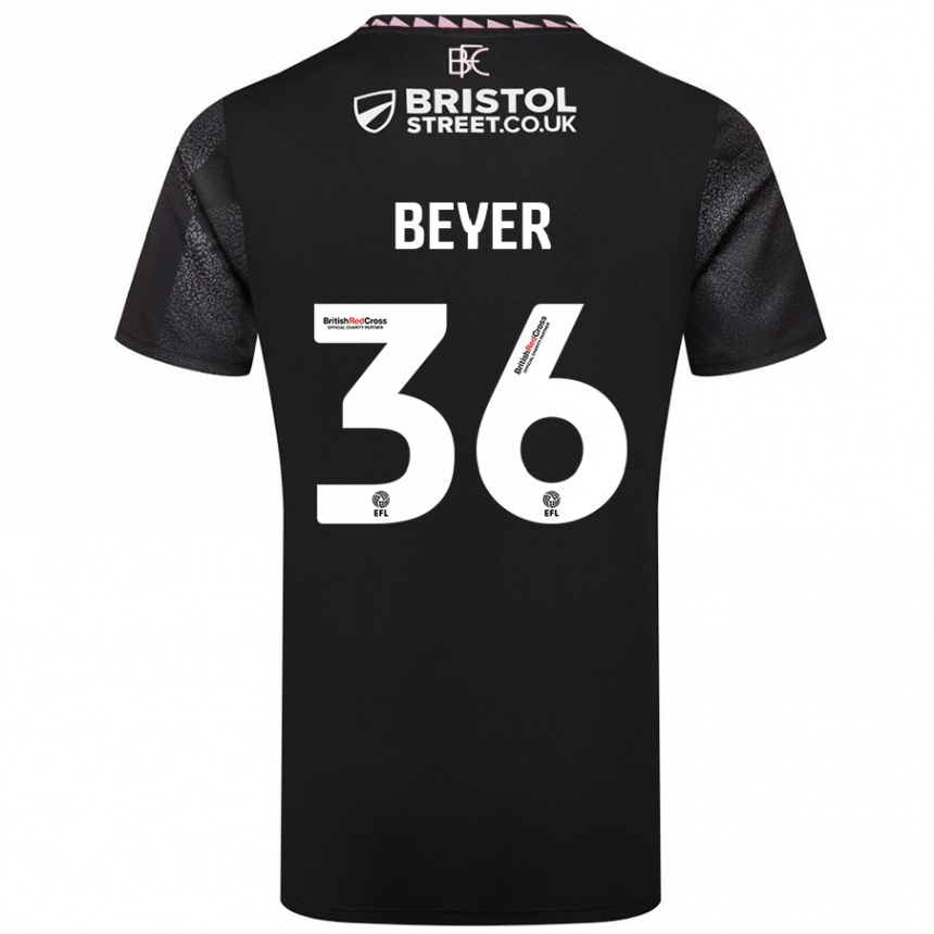 Kids Football Jordan Beyer #36 Black Away Jersey 2024/25 T-Shirt Australia