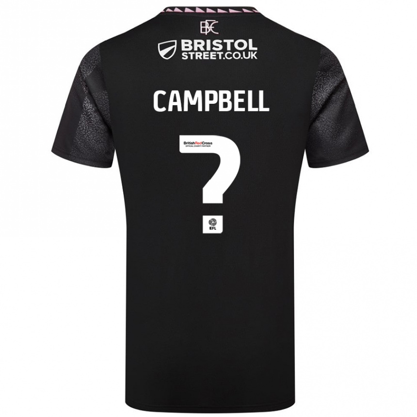 Kids Football Murray Campbell #0 Black Away Jersey 2024/25 T-Shirt Australia