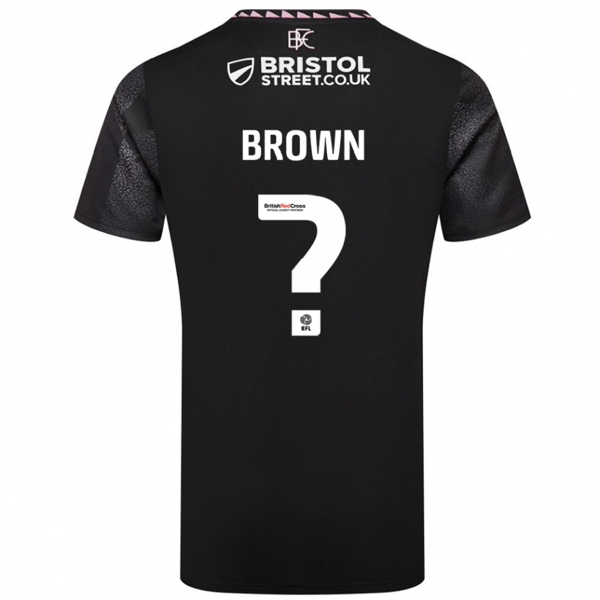 Kids Football Kian Brown #0 Black Away Jersey 2024/25 T-Shirt Australia