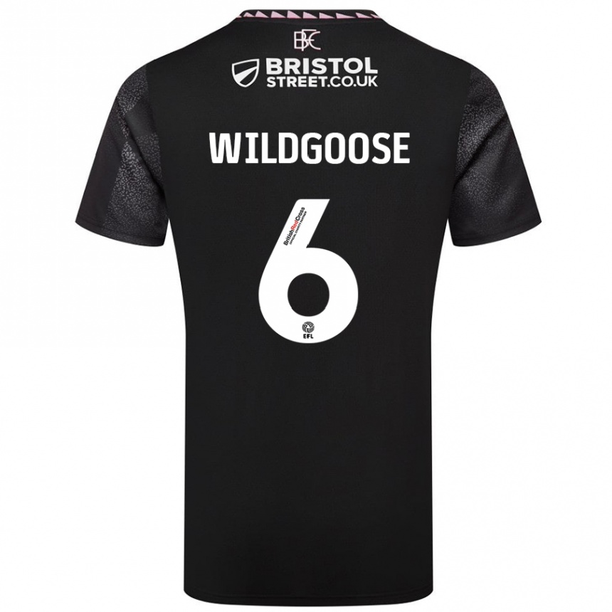 Kids Football Mikayla Wildgoose #6 Black Away Jersey 2024/25 T-Shirt Australia