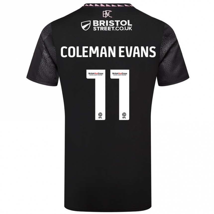 Kids Football Amaya Coleman-Evans #11 Black Away Jersey 2024/25 T-Shirt Australia