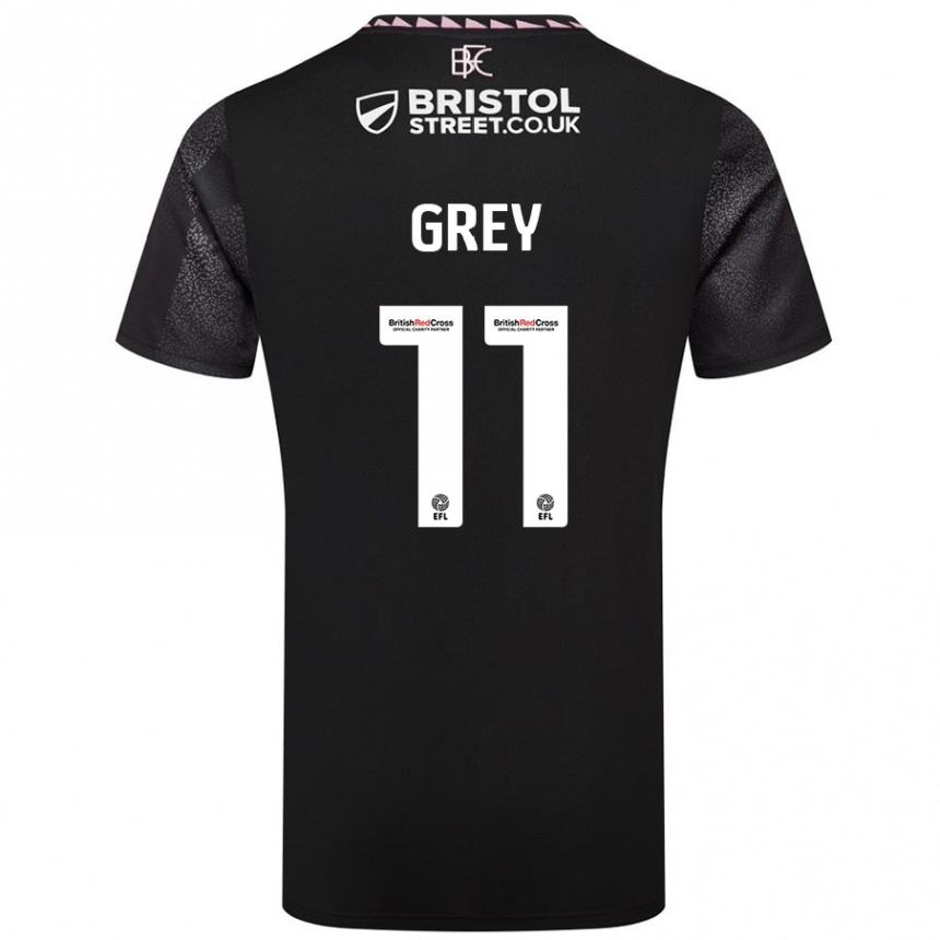 Kids Football Anna Grey #11 Black Away Jersey 2024/25 T-Shirt Australia