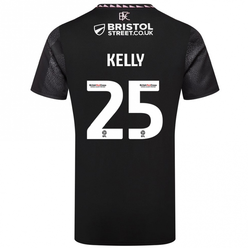 Kids Football Aimee Kelly #25 Black Away Jersey 2024/25 T-Shirt Australia