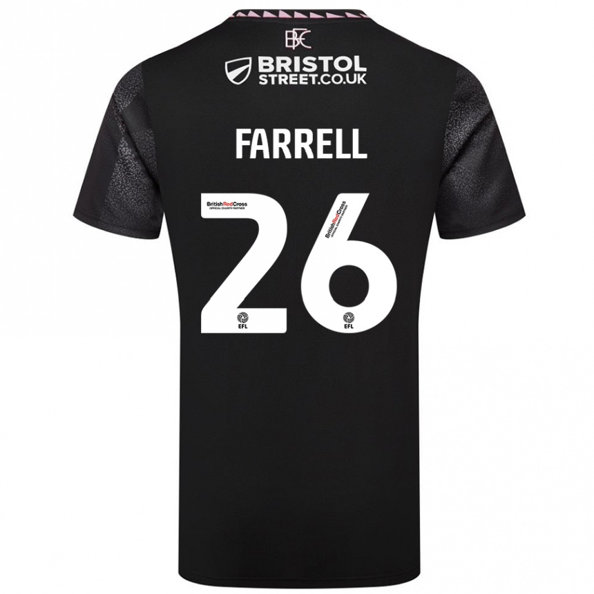 Kids Football Lucy Farrell #26 Black Away Jersey 2024/25 T-Shirt Australia