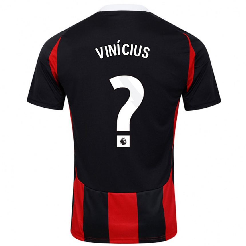 Kids Football Carlos Vinícius #0 Black Red Away Jersey 2024/25 T-Shirt Australia