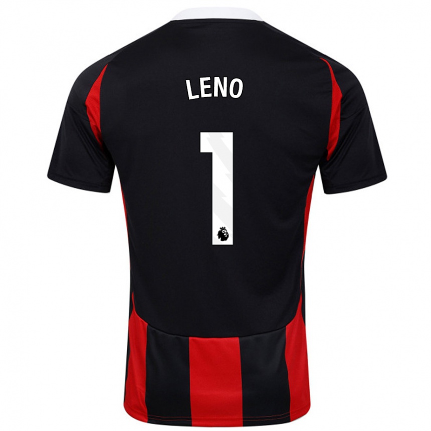 Kids Football Bernd Leno #1 Black Red Away Jersey 2024/25 T-Shirt Australia