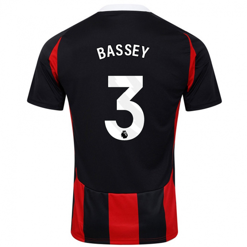 Kids Football Calvin Bassey #3 Black Red Away Jersey 2024/25 T-Shirt Australia